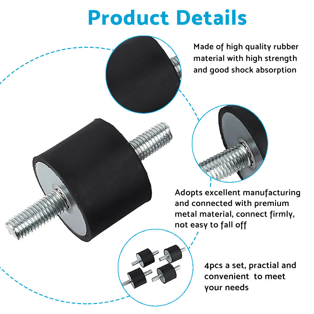 Car Bobbin 30*40mm 4PCS M10 Rubber Shock Absorber Anti Vibration Isolator Mounts-1