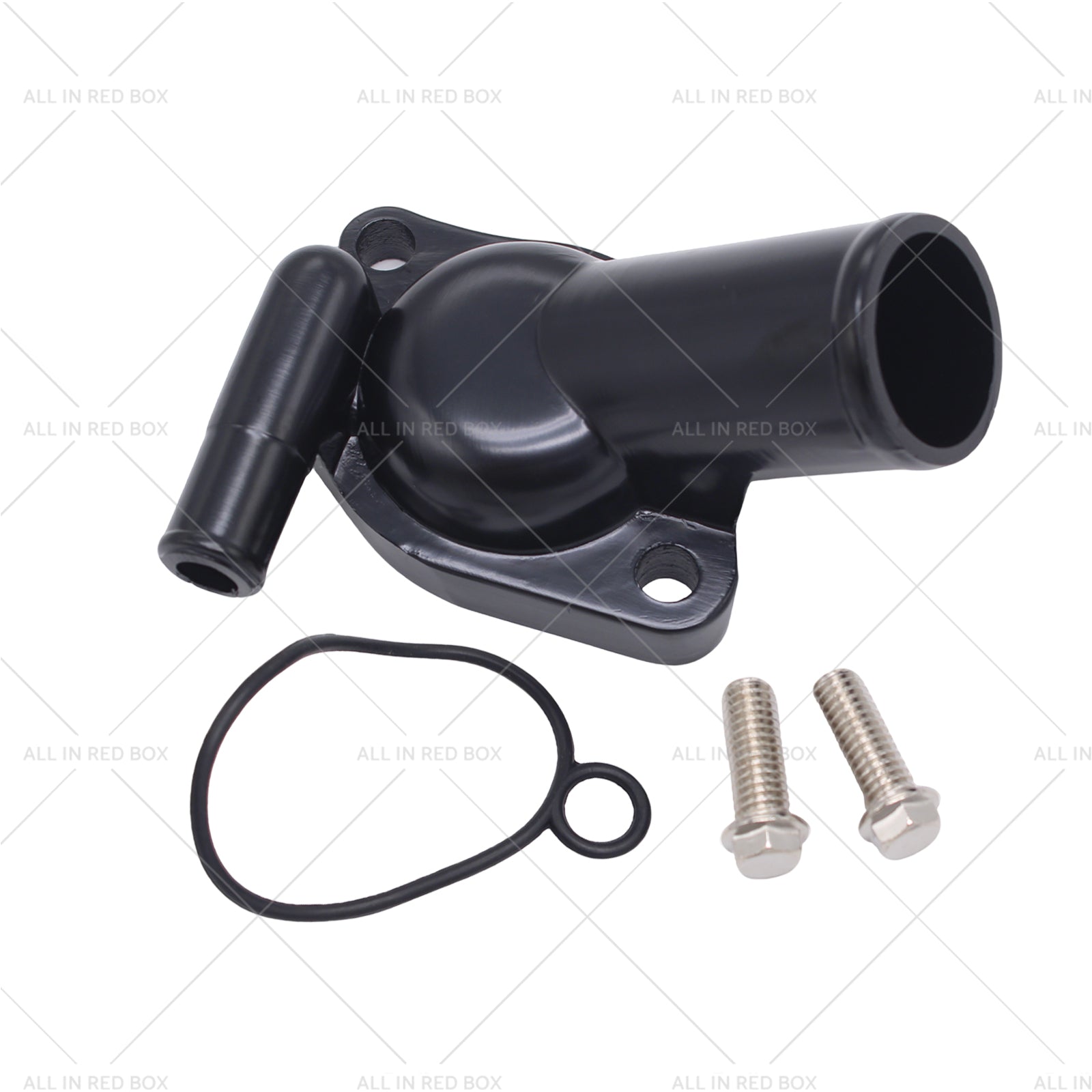 Single Outlet Aluminium Water Neck Black Suitable for Holden Commodore V8 Black-5
