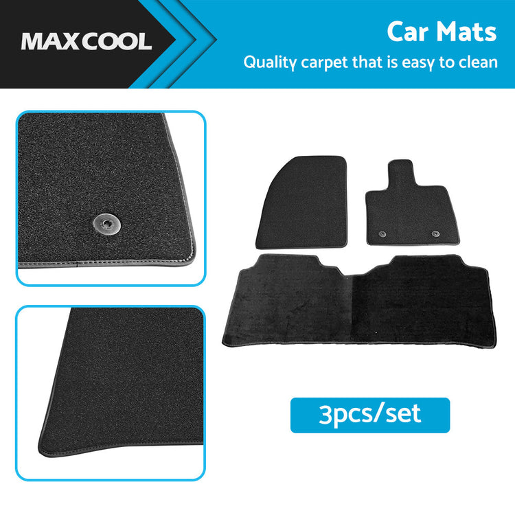 3Pcs or Set Classic Carpet Car Mats Suitable For BYD Atto 3 2022 Black-4