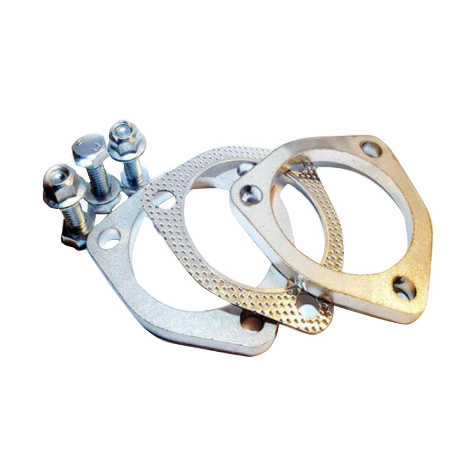 Exhaust Flange Plate Set 304 Stainless Steel 2.5in 63mm 3 Bolt Suitable For Universal Applications-0