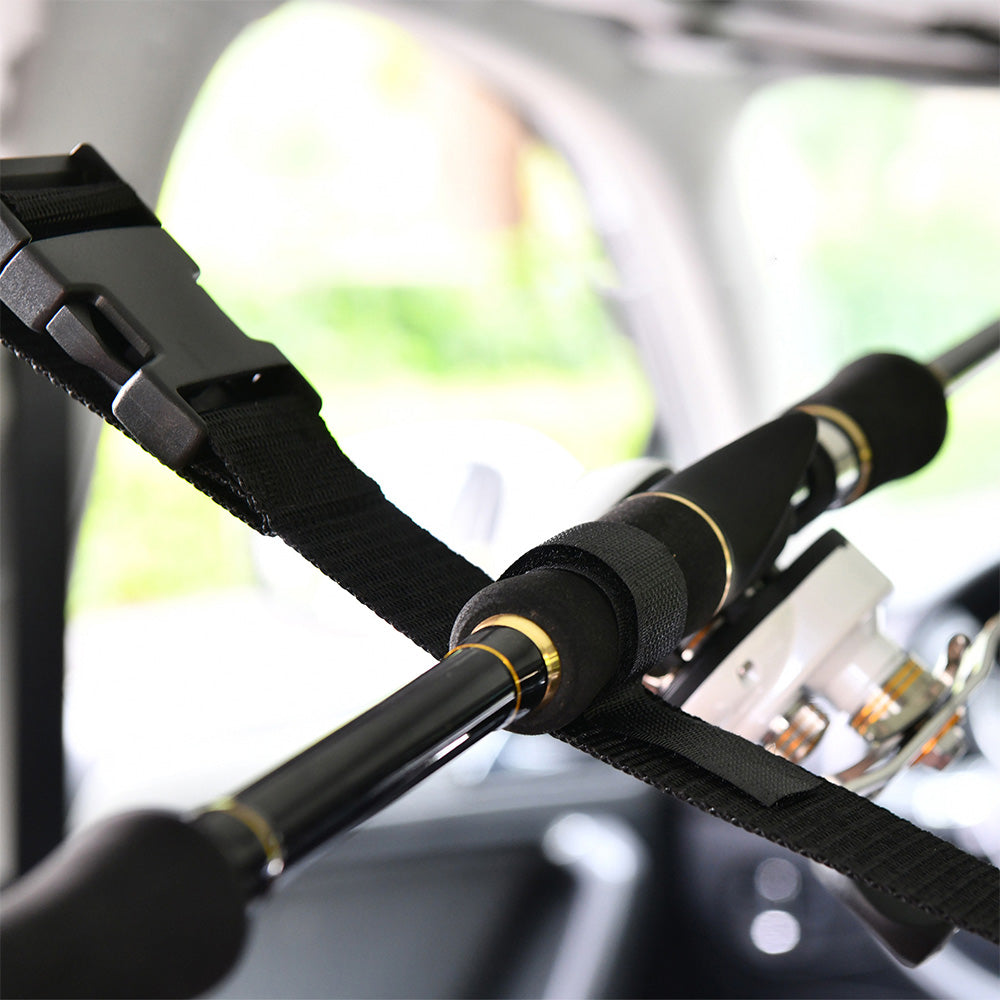 2pcs Car Fishing Rod Holder Mounted Storage Rack Vehicle Belt Strap Carrier-4