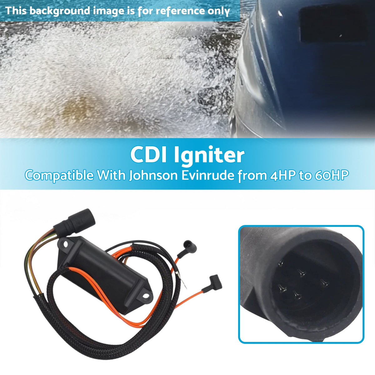 CDI Igniter Suitable For Johnson Evinrude 15HP 20HP 25HP 1985-1988 586697-2