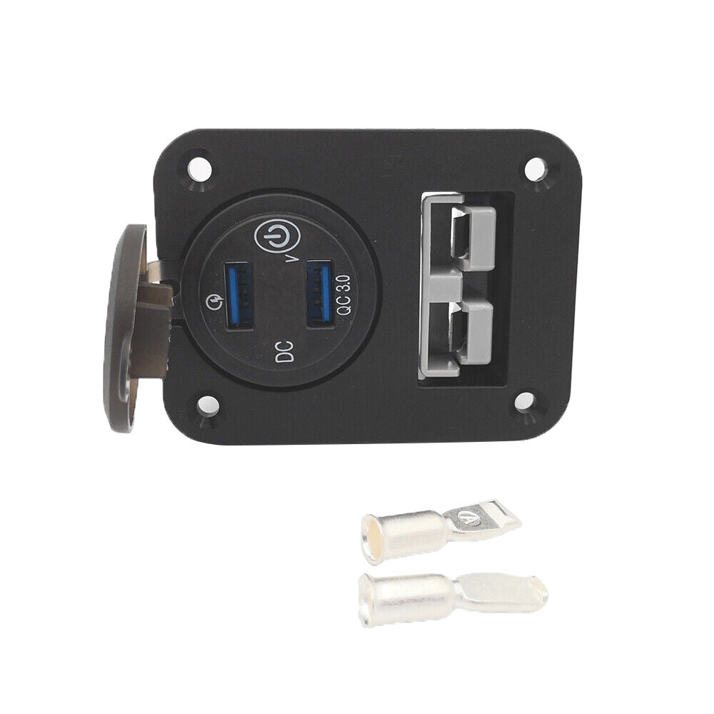 50A Dual USB Socket Flush Mount Recessed Plate Suitable For QC 3.0 / 3.1A Ports-0
