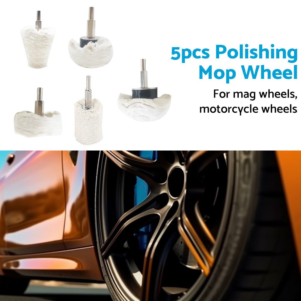 5PCS Polishing Buffing Pad Mop Wheel Drill Kit for Manifold Aluminum Stainless - Frazy's Auto Parts