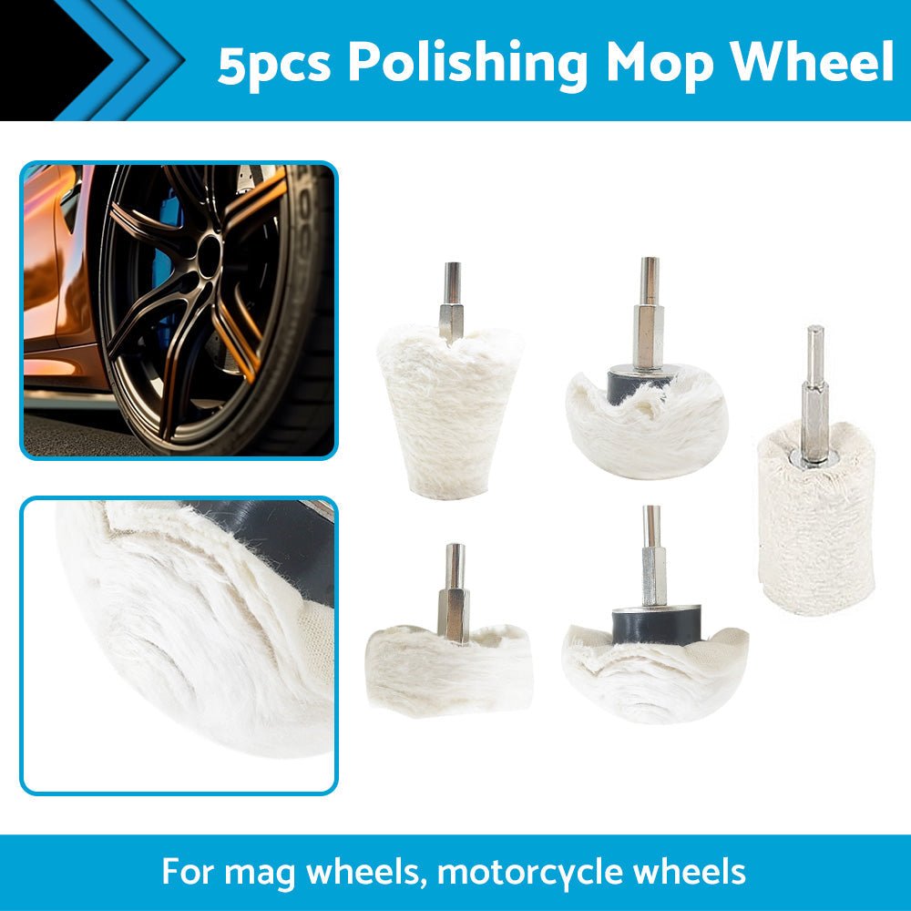 5PCS Polishing Buffing Pad Mop Wheel Drill Kit for Manifold Aluminum Stainless - Frazy's Auto Parts