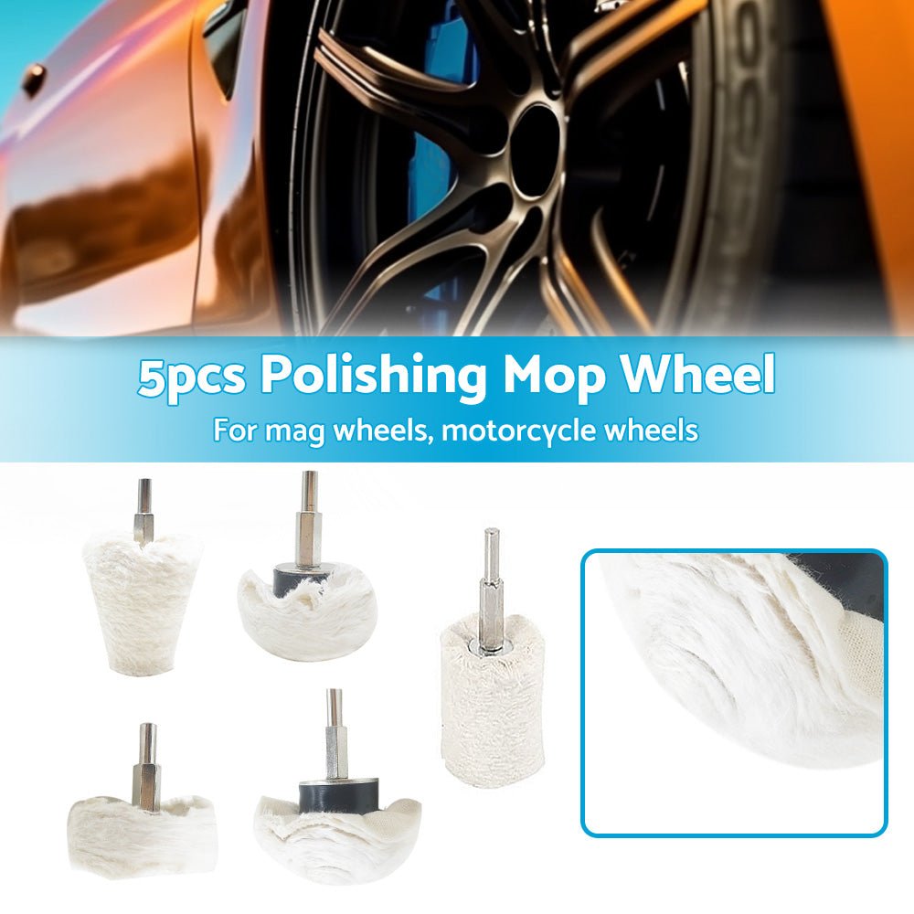 5PCS Polishing Buffing Pad Mop Wheel Drill Kit for Manifold Aluminum Stainless - Frazy's Auto Parts