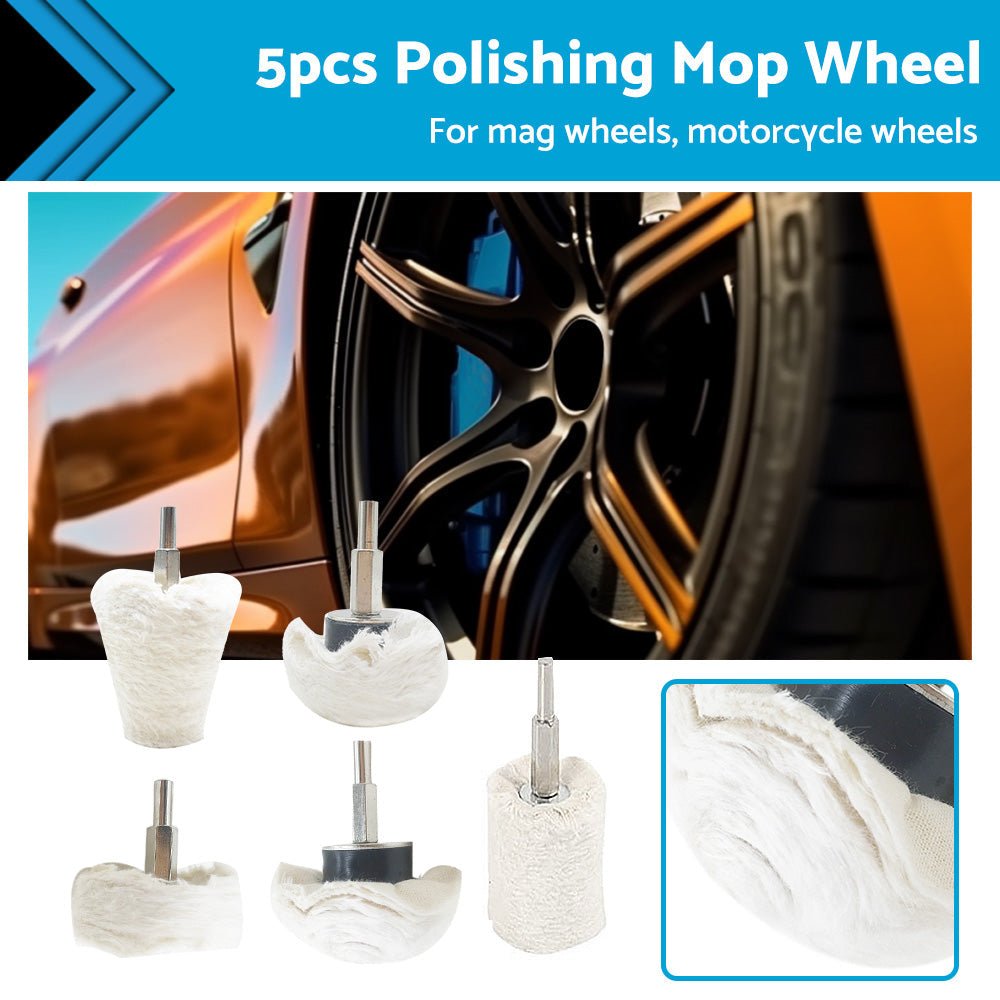 5PCS Polishing Buffing Pad Mop Wheel Drill Kit for Manifold Aluminum Stainless - Frazy's Auto Parts