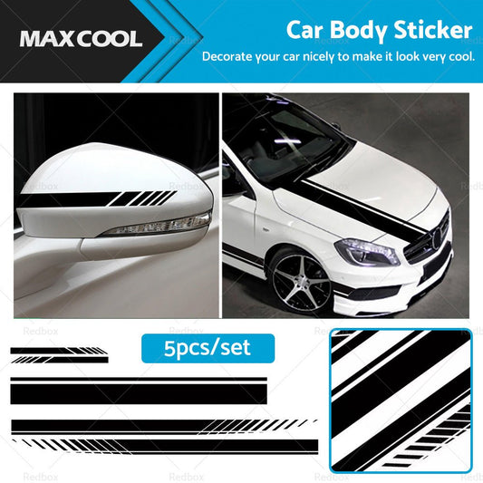 5x Car Side Body Sticker Vinyl Hood Roof Decals Racing Long Stripe Universal - Frazy's Auto Parts