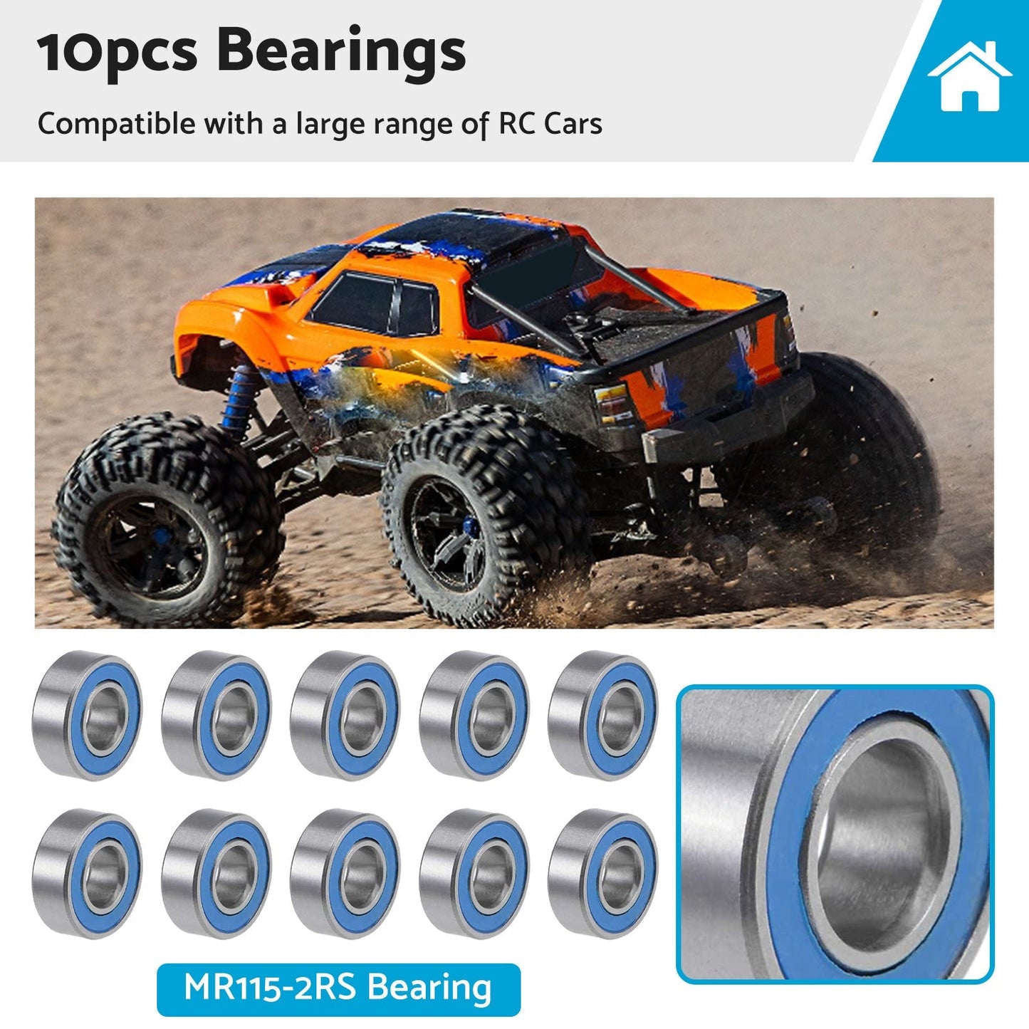 5x11x4mm Bearings For RC Tamiya 1150 HPI MR115 - 2RS Savage Traxxas Axial Losi - Frazy's Auto Parts