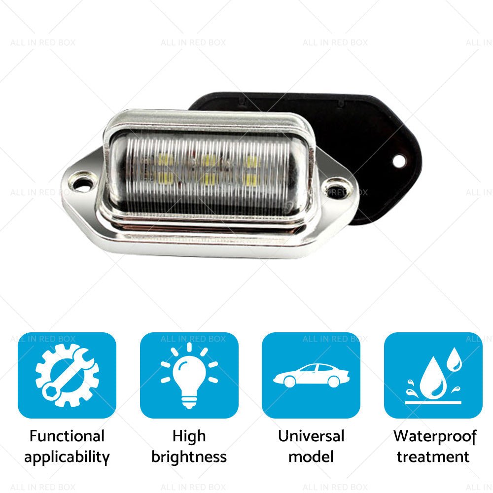 6 LED License Number Plate Light Lamps Suitable for Truck SUV Trailer Lorry - Frazy's Auto Parts