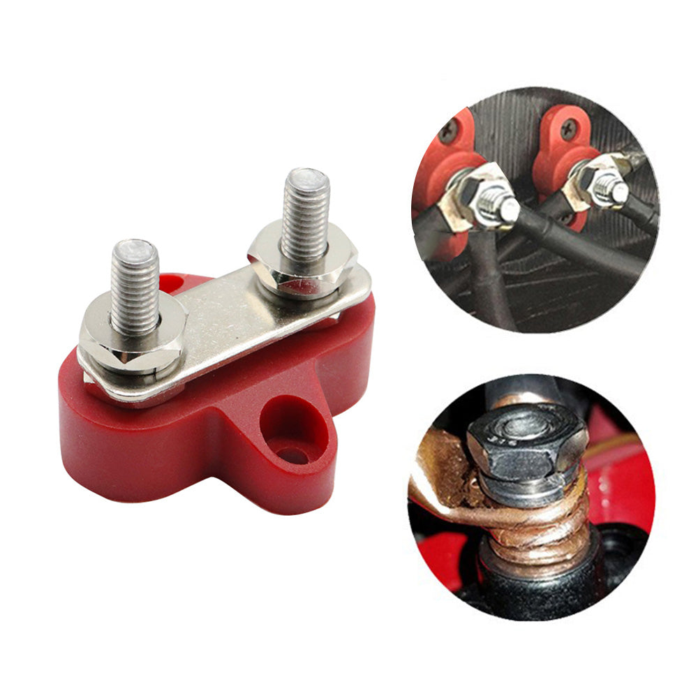 M6 Bus Bar Terminal Block Heavy Duty Red Dual Power Distribution Stud-1