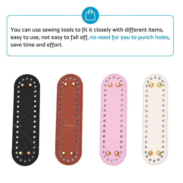 8PCS PU Leather Shaper Base Pad DIY Crochet Bag Bottom Oval Knitting Accessories-3