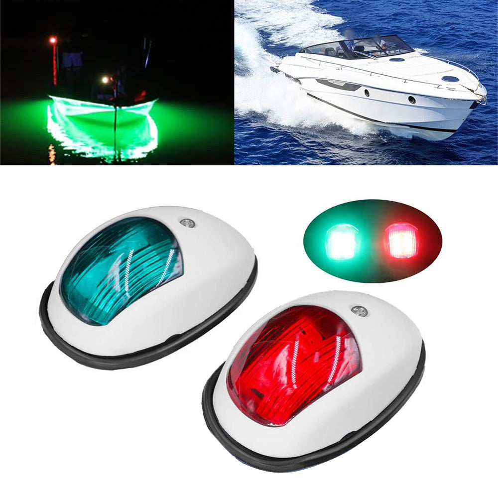 Pair Red  and  Green 8LED Navigation Lights Marine Bow Light Lamp for Boat Pontoon-1