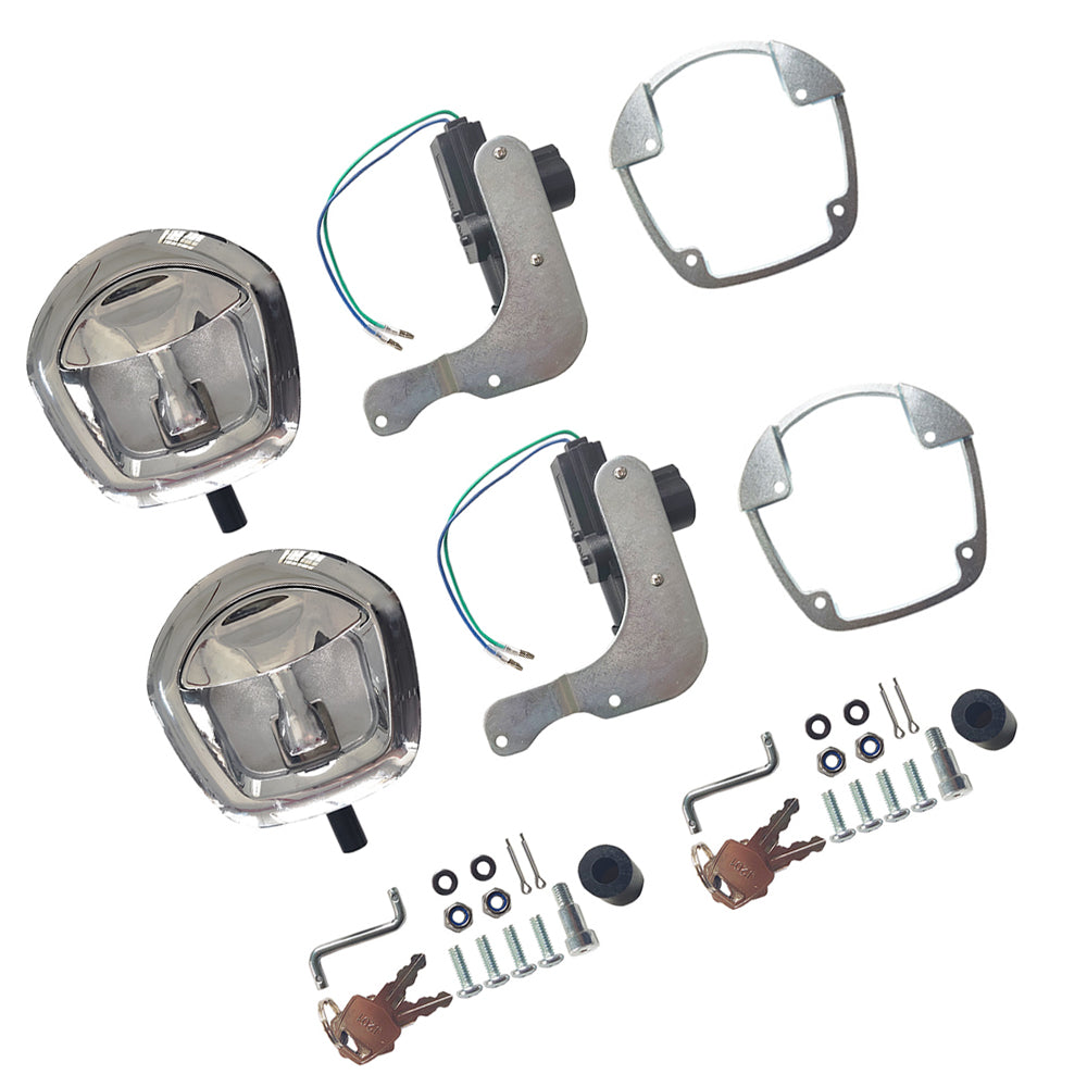 2x Power Operated Recessed Folding Whale Tail T Lock Handle Suitable For Trailer Tool Box-1