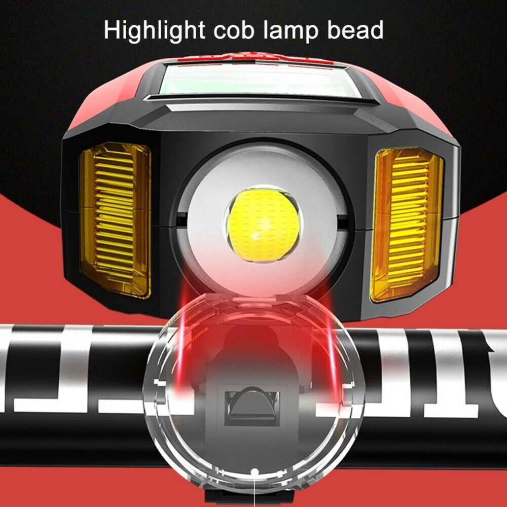 LED Bicycle Headlight with Horn and Speedometer USB-Rechargeable Front Bike Light Suitable For Bicycles-1
