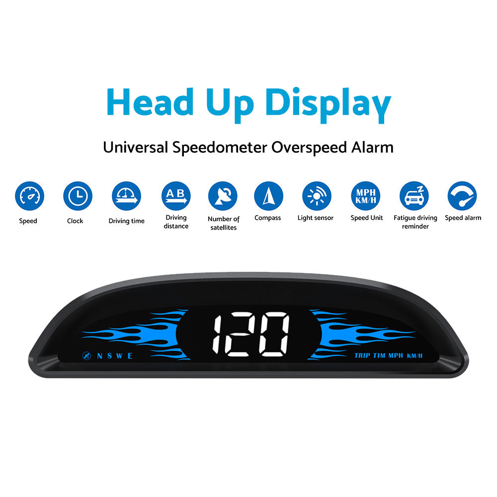 Car HUD Head-Up Display LCD Digital GPS Speedometer with Overspeed Alarm Universal-3