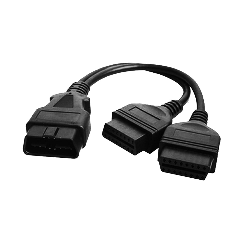 OBD2 16 Pin Splitter Extension Cable Male to Dual Female Y Lead 12 inch / 30 cm-0
