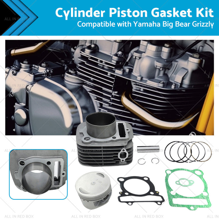 Cylinder Piston Gasket Top End Kit For Yamaha Grizzly 350 YFM350 4x4 2x4 2007-14-0