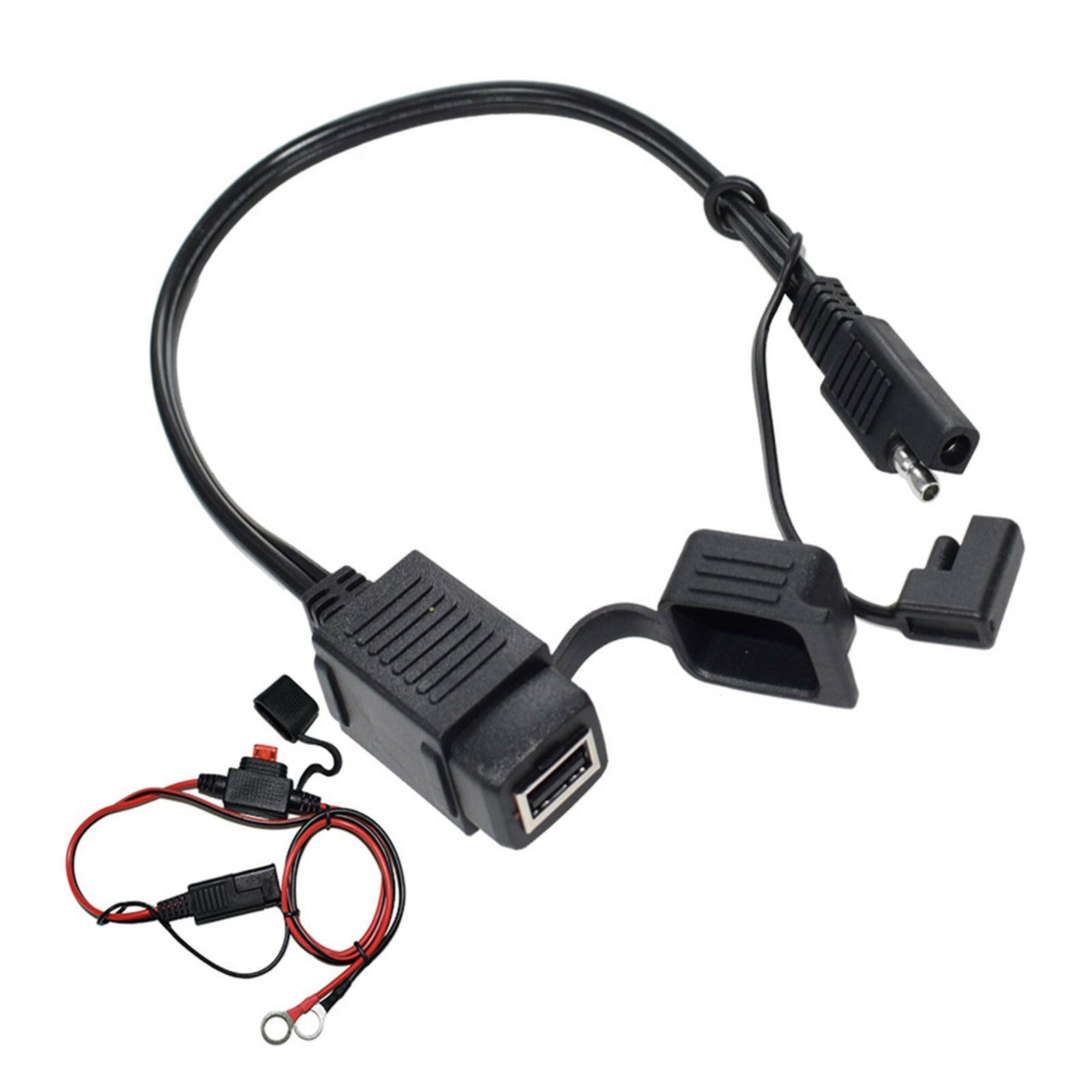 2x SAE to USB Charger Cable Adapter Waterproof Suitable For Motorcycle GPS Phone-4