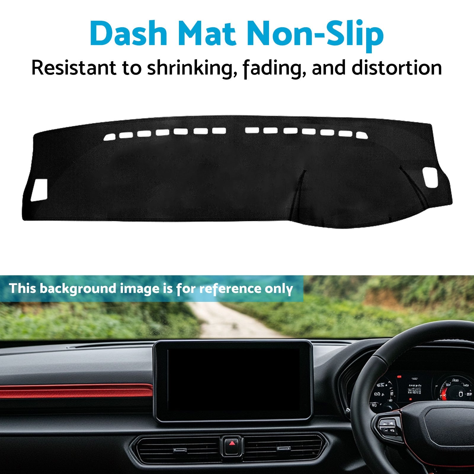 Non-Slip Dash Mat (Dashboard Cover) Suitable For Ford Everest 2022-2025 Black-3