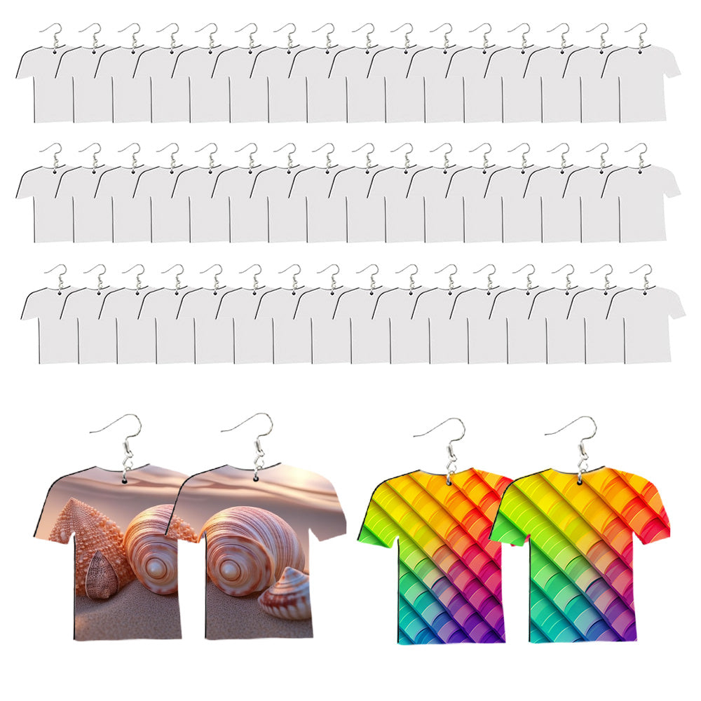 Blank Wood MDF Earrings 48x Double-Sided DIY Football Shirt Jewelry Suitable For DIY Crafting-1