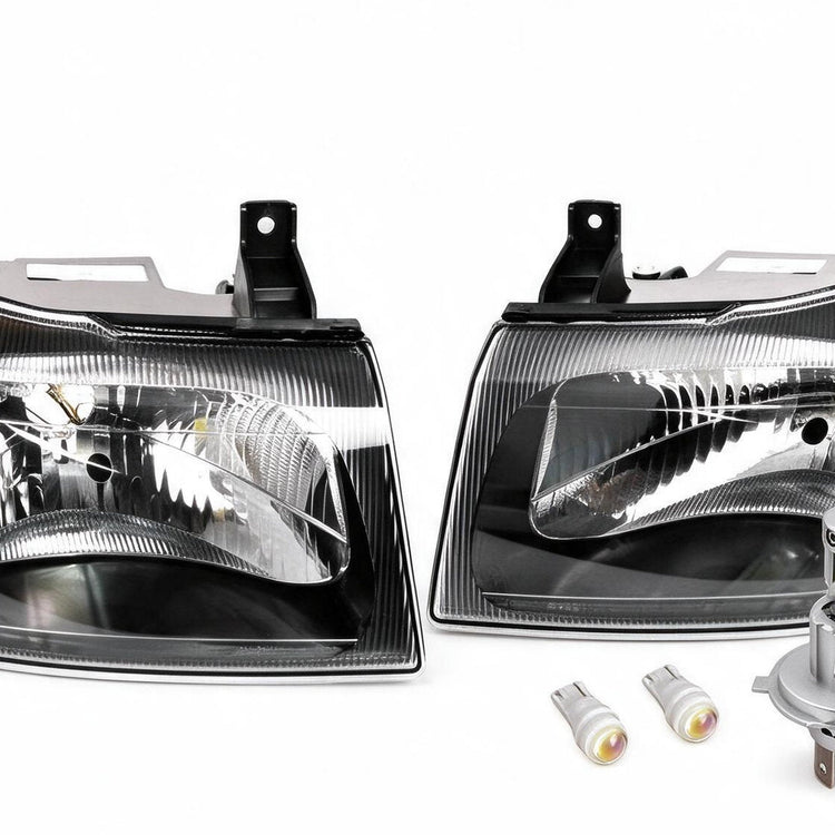 Head Light Assembly LHD Manual Adjust LED H4 Pair Suitable for Ford Transit VH-3