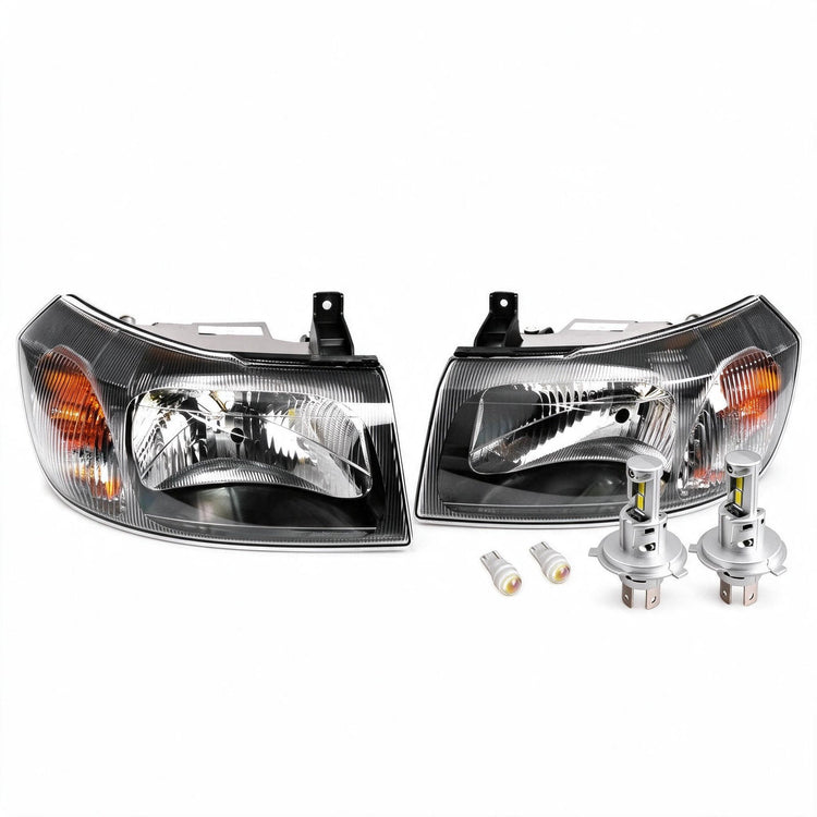 Head Light Assembly LHD Manual Adjust LED H4 Pair Suitable for Ford Transit VH-0