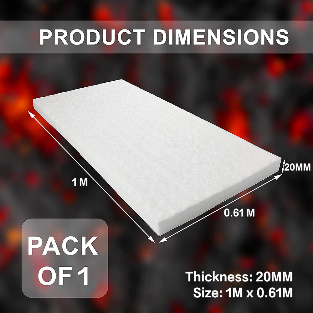 Ceramic Fiber Blanket High-Temperature Thermal Fireproof Insulation Mat 0.61m x 1m-4