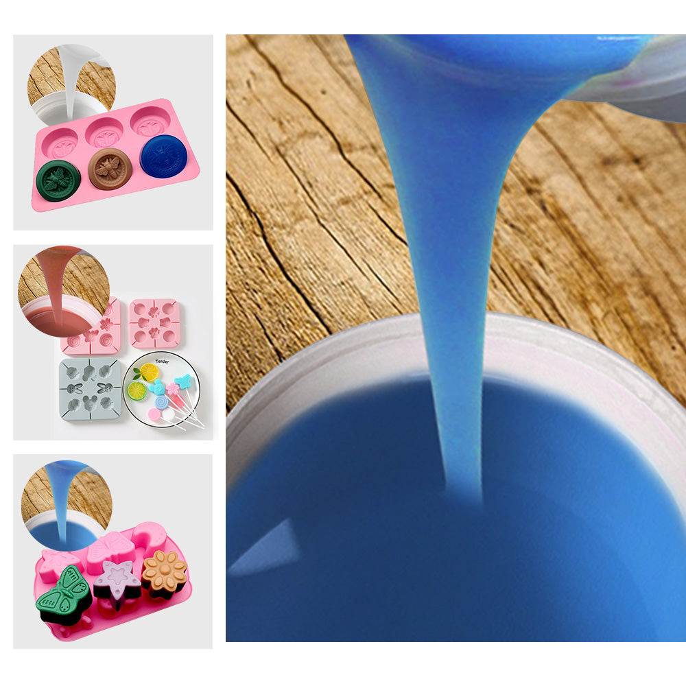 SH25 Liquid Silicone Rubber Mould Making Kit 100:3 Part Mix Suitable For Casting 1Kg 5Kg 10Kg Blue-4