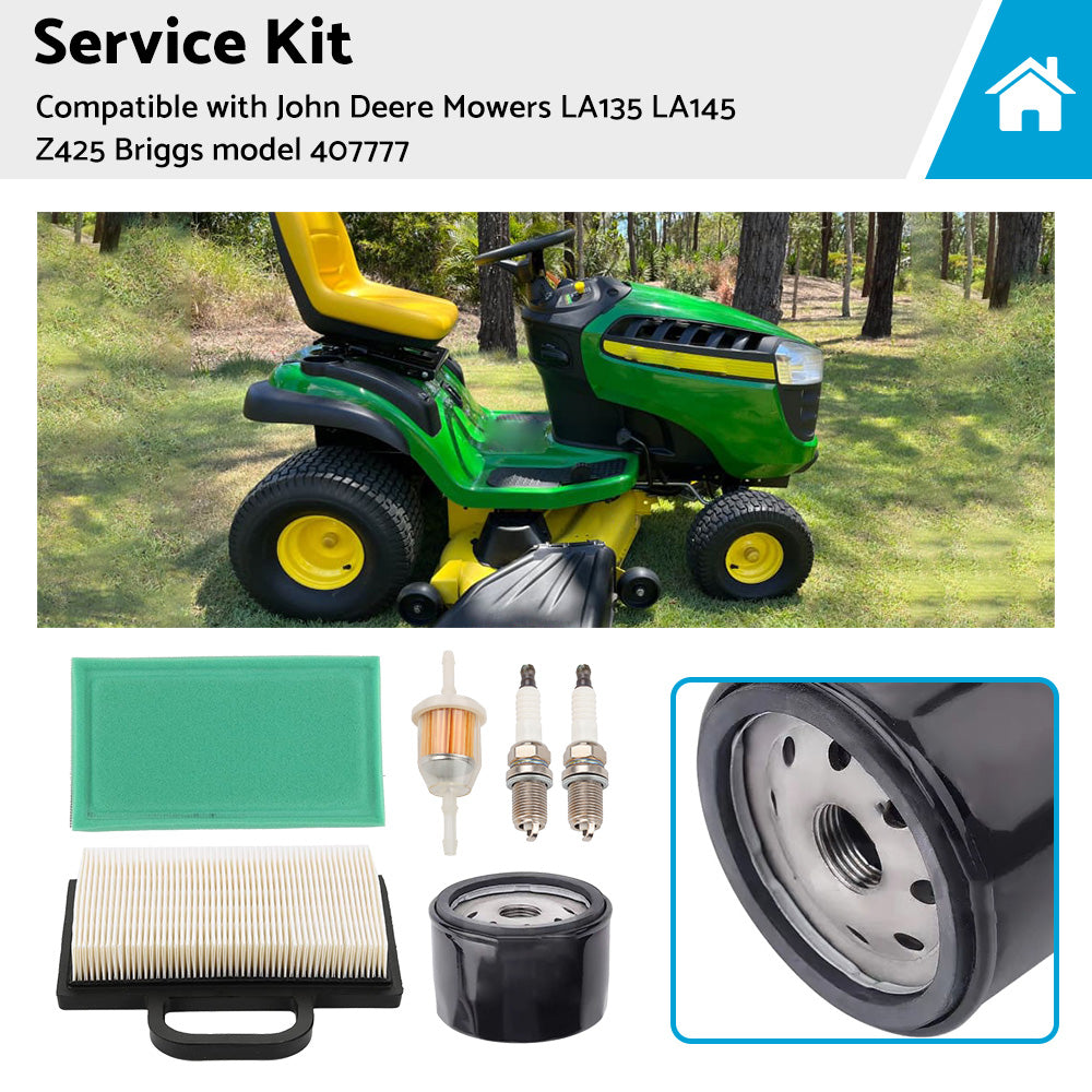 Service Kit Suitable For John Deere Mowers LA135 LA145 Z425 Briggs model 407777-1