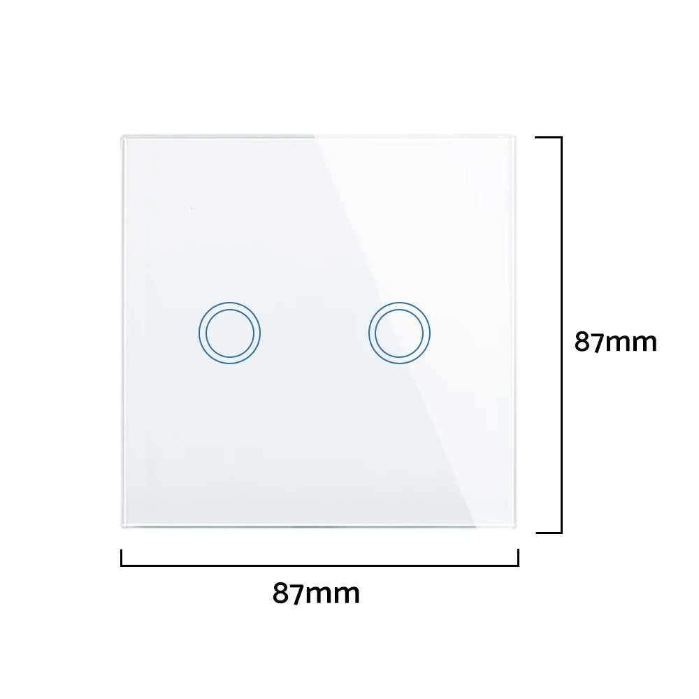 87x87mm LED Touch Wall Light Switch 2-Gang 1-Way Suitable For Home & Office Installation-1