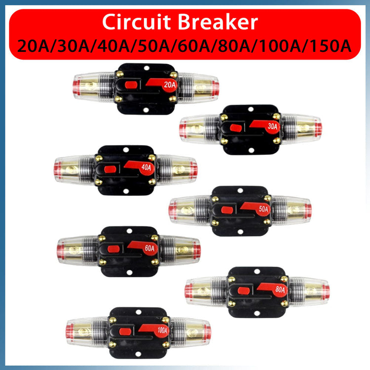 2 PCS AMP Circuit Breaker Dual Battery IP67 Waterproof 12V 24V Fuse Manual Reset-0