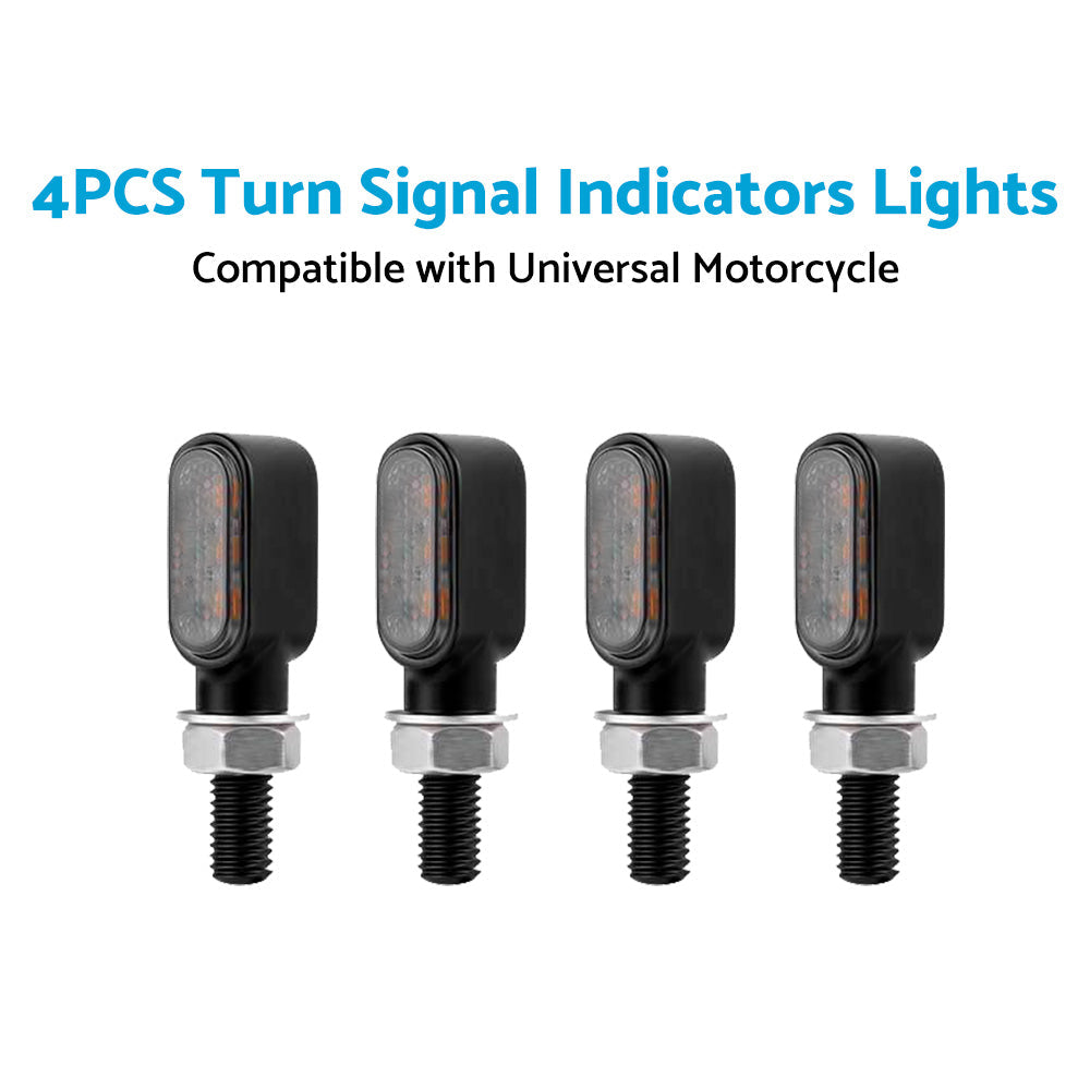 4x Motorcycle Indicators Turn Signal Blinkers Amber Mini LED Light Universal AU-1