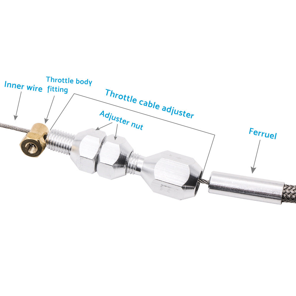 36 inch  Braided Throttle Cable Kit Suitable For 97-07 Chevrolet LS1 4. 8 5. 3 5. 7 6. 0-4