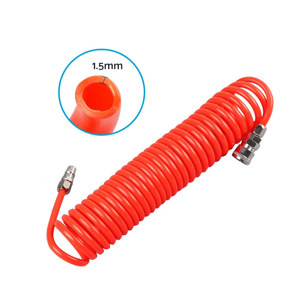 6m Coil Air Compressor Hose Recoil Hose 5mm x 8mm PU with Nitto Style Fittings - Frazy's Auto Parts