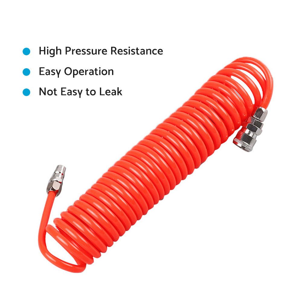6m Coil Air Compressor Hose Recoil Hose 5mm x 8mm PU with Nitto Style Fittings - Frazy's Auto Parts