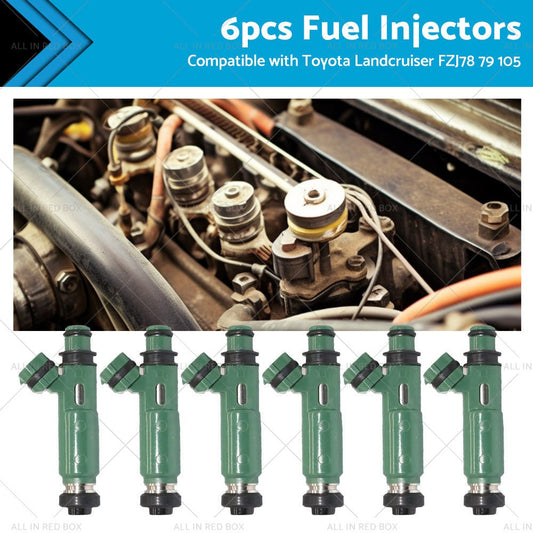 6PCS Fuel injector Suitable for Toyota Land cruiser FZJ78 79 80 105 4. 5L 1FZ - FE - Frazy's Auto Parts