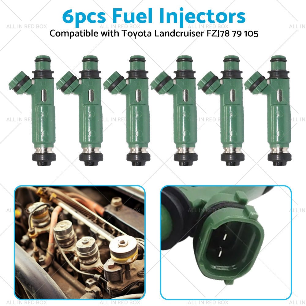 6PCS Fuel injector Suitable for Toyota Land cruiser FZJ78 79 80 105 4. 5L 1FZ - FE - Frazy's Auto Parts