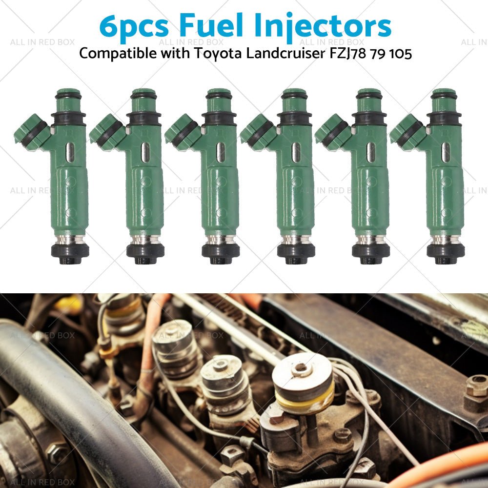 6PCS Fuel injector Suitable for Toyota Land cruiser FZJ78 79 80 105 4. 5L 1FZ - FE - Frazy's Auto Parts