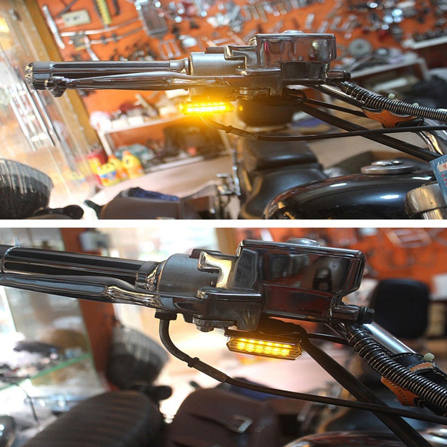 6x LED Mini Motorcycle Front Turn Signal Indicator Amber Light Suitable For Harley & Chopper - Frazy's Auto Parts