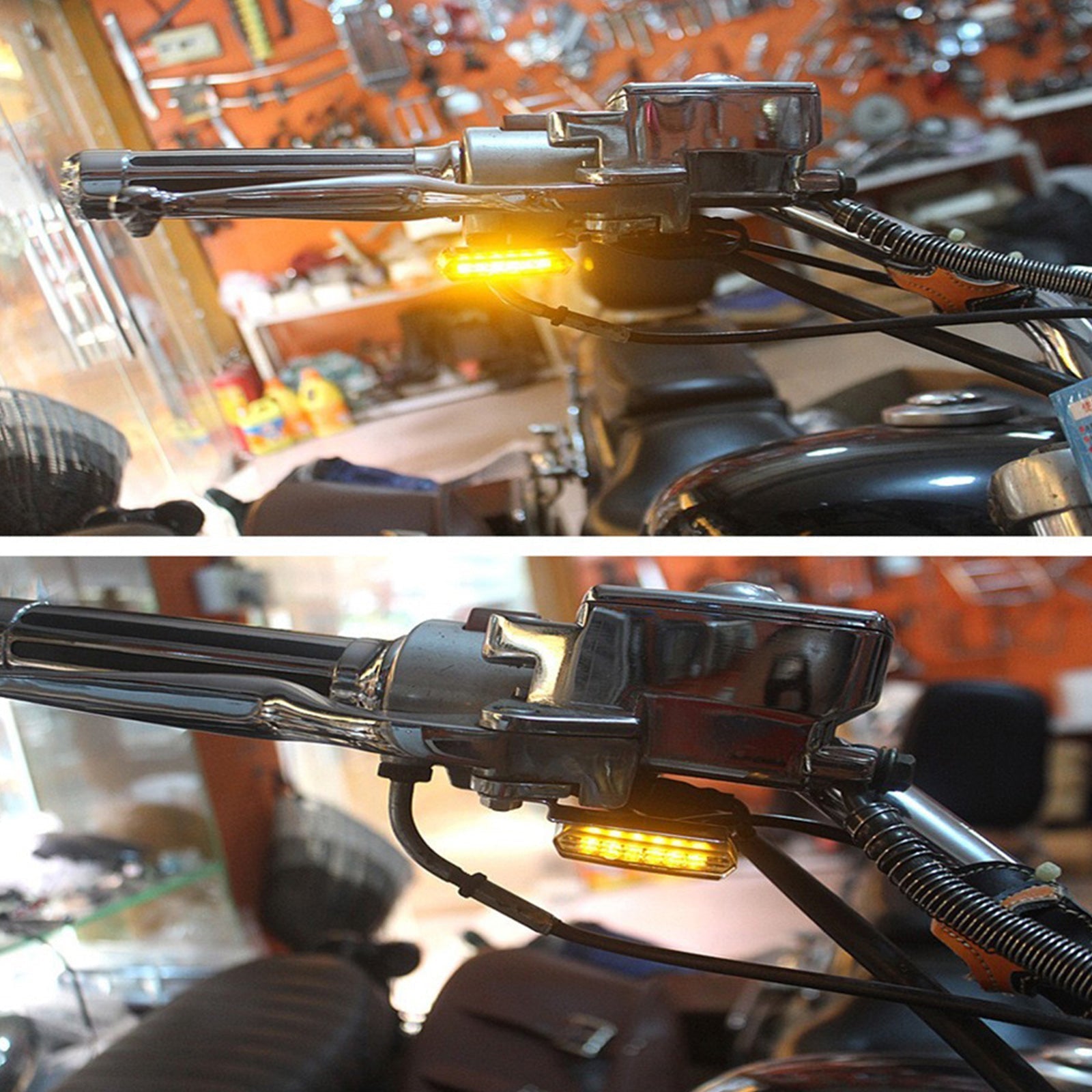6x LED Mini Motorcycle Front Turn Signal Indicator Amber Light Suitable For Harley & Chopper - Frazy's Auto Parts