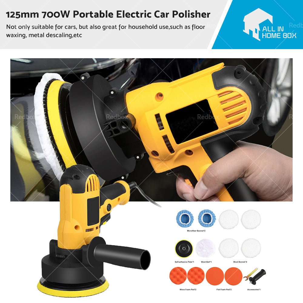 700W Electric Car Polisher 125mm Portable Polishing Machine Waxer Sander Buffer - Frazy's Auto Parts