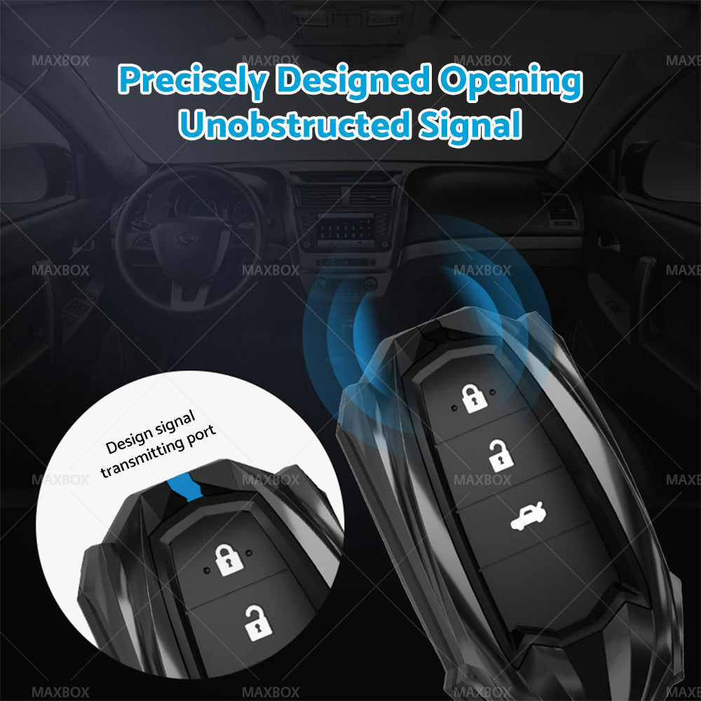 Car Key Cover Silicone Alloy Key Case Protection Suitable for Toyota Vios Yaris-1