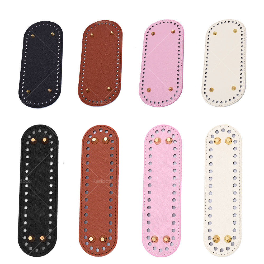 8PCS PU Leather Shaper Base Pad DIY Crochet Bag Bottom Oval Knitting Accessories-5