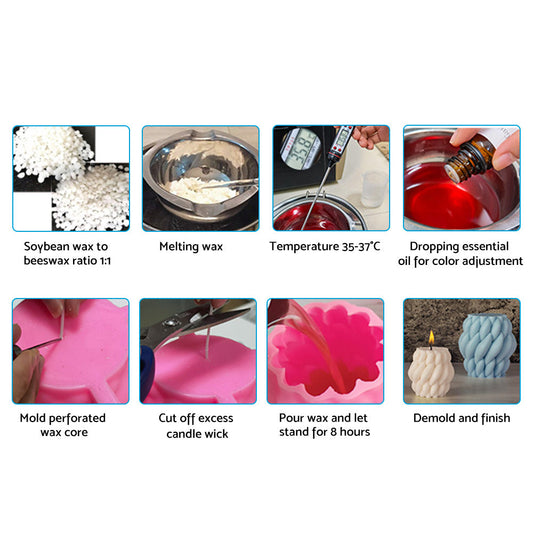 2PCS Silicone Resin Candle Mould Suitable for DIY Craft-0