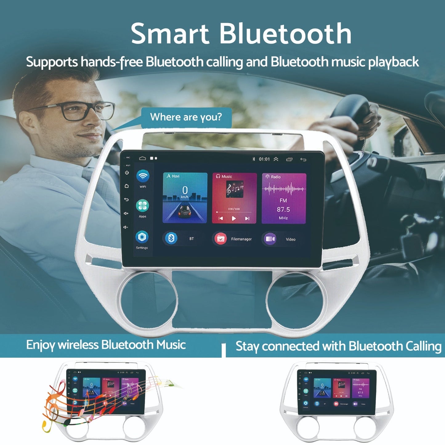 Car Radio Android 13 GPS BT Apple CarPlay Suitable For Hyundai i20 2012-2015-3