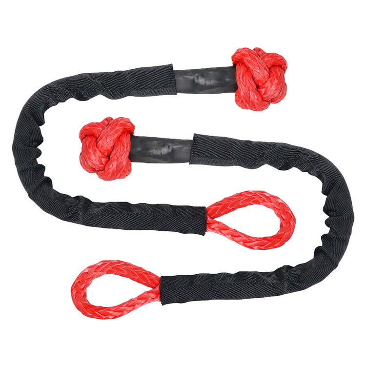 Recovery Pulley Kit Suitable For Winch Ropes 3/8 inch & 1/2 inch Soft Shackle Red & Black-1
