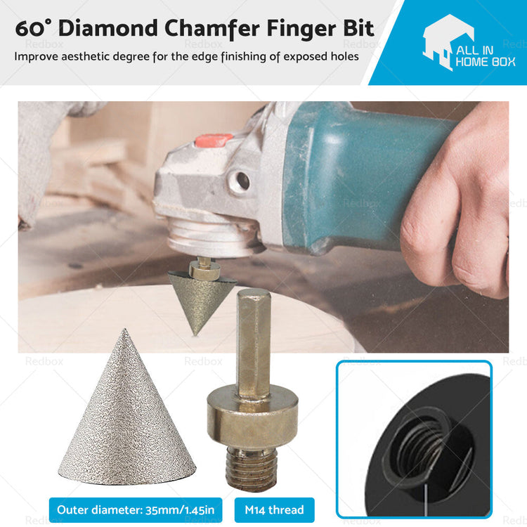 1 Pcs 35mm Diamond Chamfer Finger Bit Ceramic Tile Milling Cone Bit Cut-0