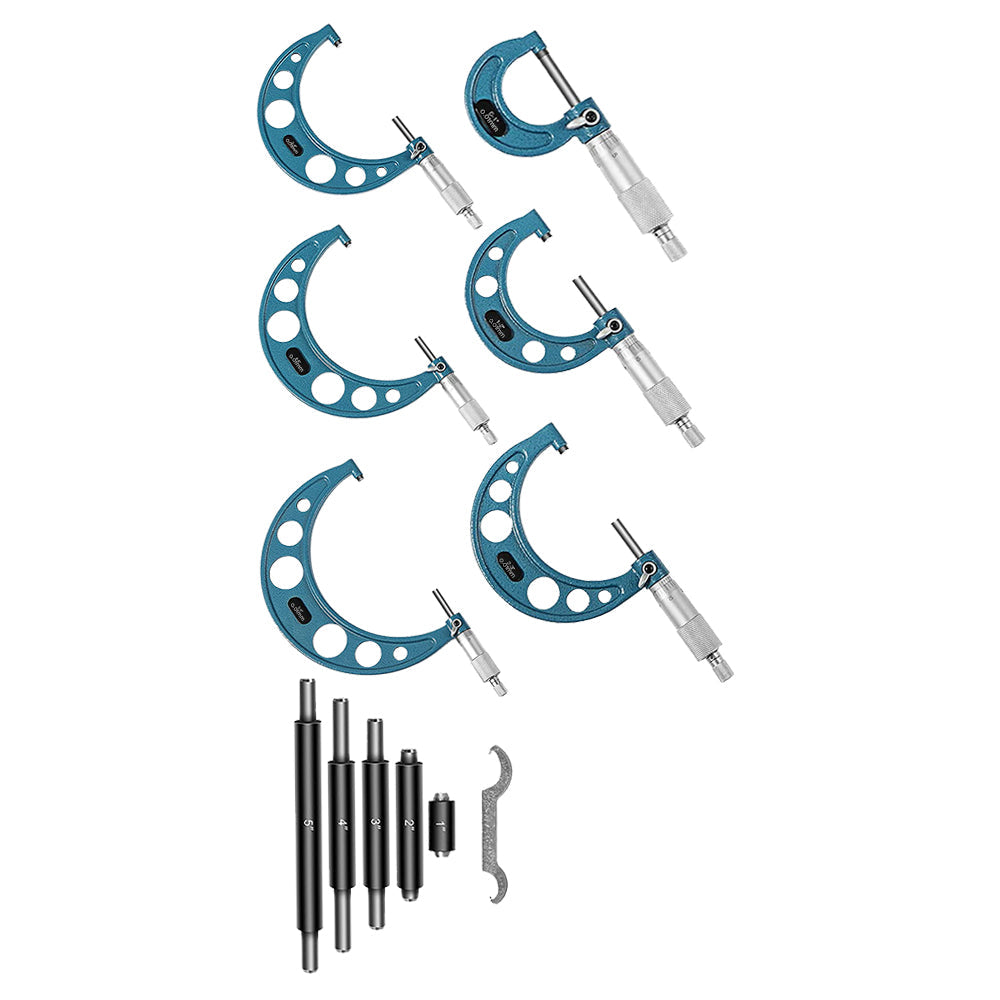 6x Precision Outside Micrometers 0-150mm Suitable For Machinist – Carbide 0.01mm-2