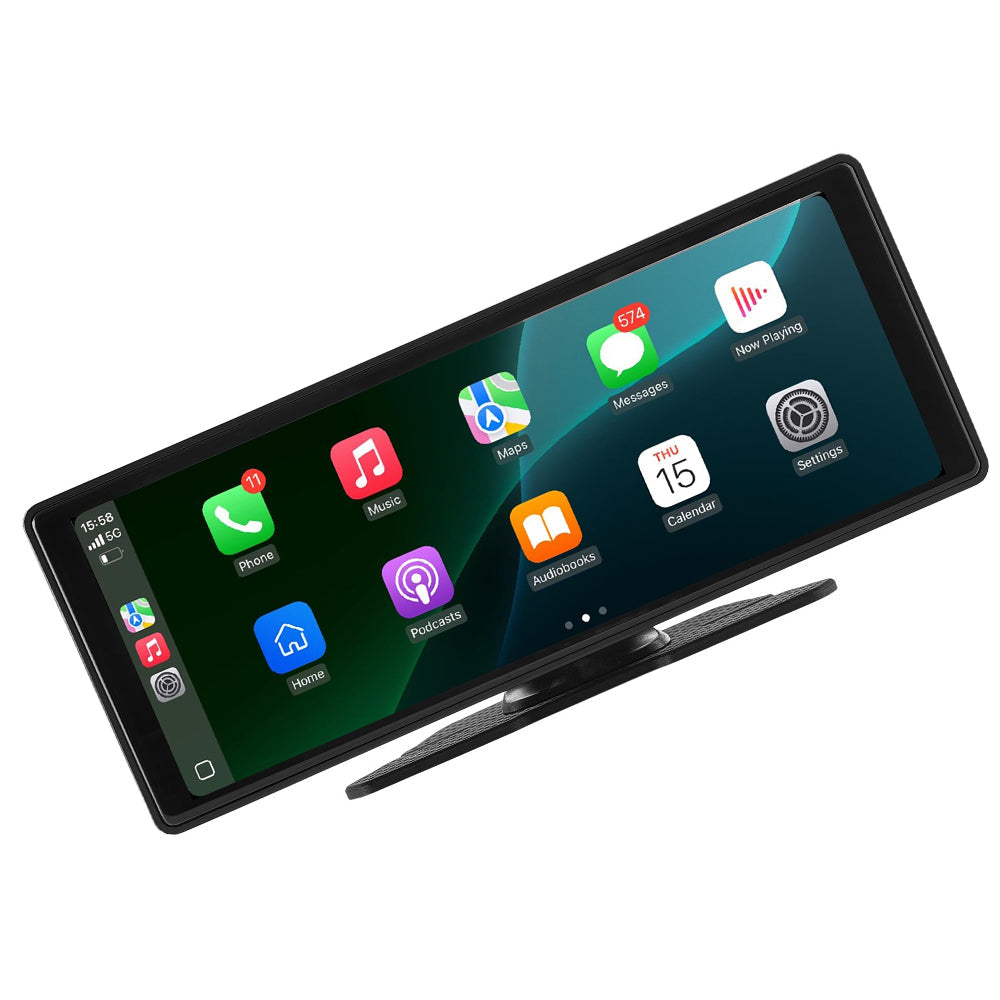 10" Car Stereo Touchscreen With CarPlay Android Auto + DVR Front Rear Camera-1